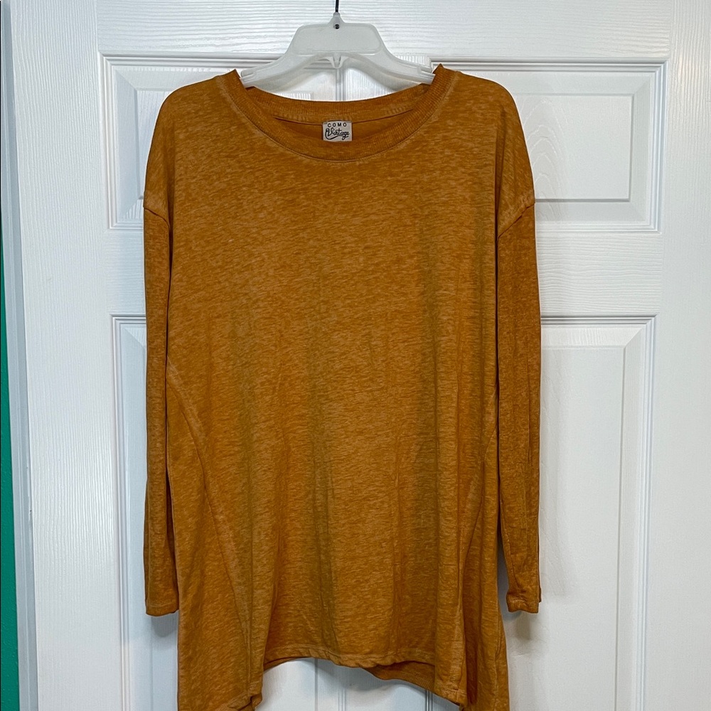 Como Vintage Warm Amber Long Sleeve Top